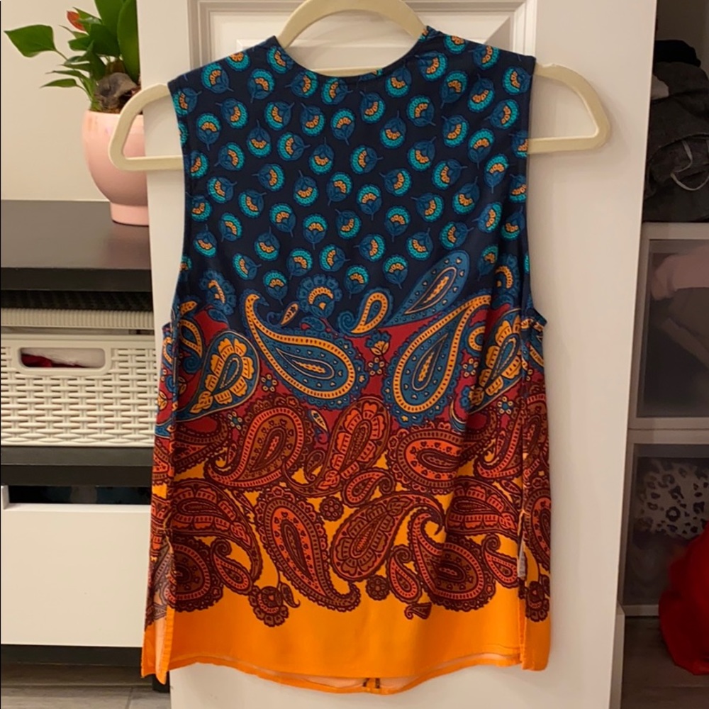 Topshop boho tank top blue and orange